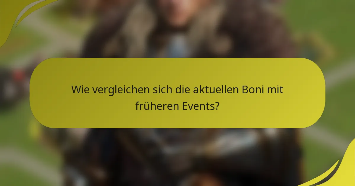 Wie vergleichen sich die aktuellen Boni mit früheren Events?