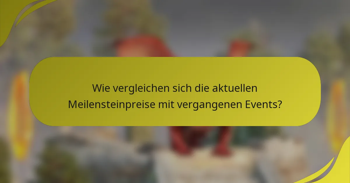 Wie vergleichen sich die aktuellen Meilensteinpreise mit vergangenen Events?