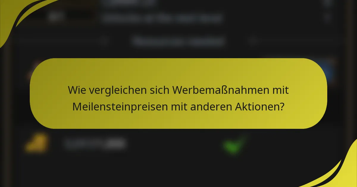 Wie vergleichen sich Werbemaßnahmen mit Meilensteinpreisen mit anderen Aktionen?